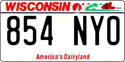 WI license plate 854NYO