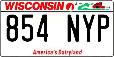 WI license plate 854NYP