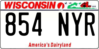 WI license plate 854NYR