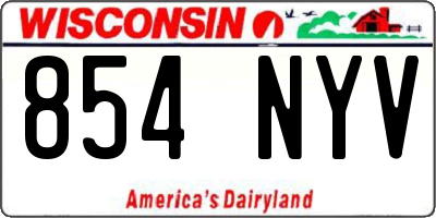 WI license plate 854NYV