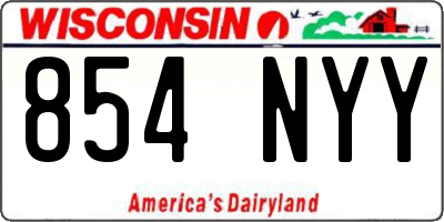 WI license plate 854NYY