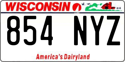WI license plate 854NYZ
