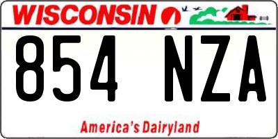 WI license plate 854NZA