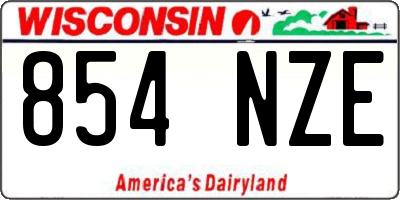 WI license plate 854NZE
