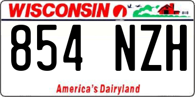 WI license plate 854NZH