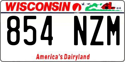 WI license plate 854NZM