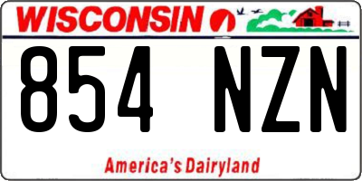 WI license plate 854NZN
