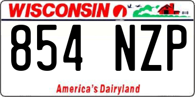 WI license plate 854NZP