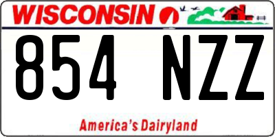 WI license plate 854NZZ