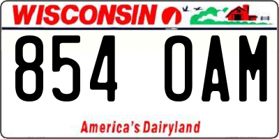 WI license plate 854OAM