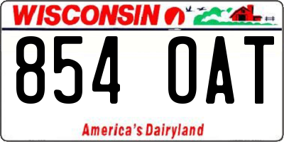 WI license plate 854OAT