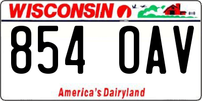 WI license plate 854OAV