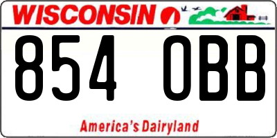 WI license plate 854OBB