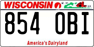 WI license plate 854OBI