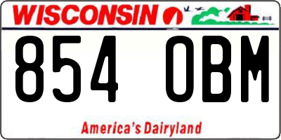 WI license plate 854OBM