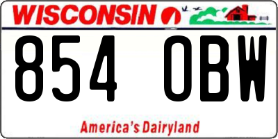 WI license plate 854OBW