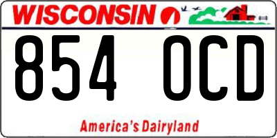 WI license plate 854OCD