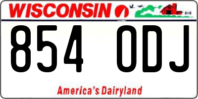 WI license plate 854ODJ