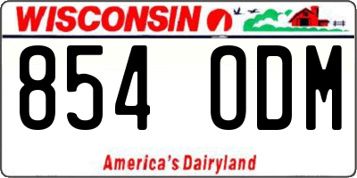 WI license plate 854ODM