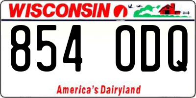 WI license plate 854ODQ