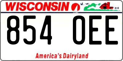 WI license plate 854OEE