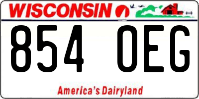 WI license plate 854OEG