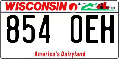 WI license plate 854OEH