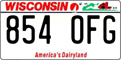 WI license plate 854OFG