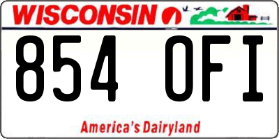WI license plate 854OFI