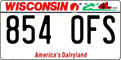 WI license plate 854OFS