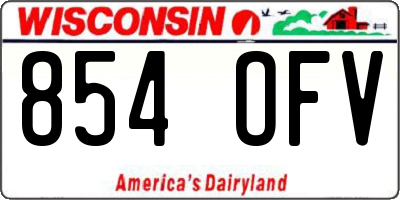 WI license plate 854OFV