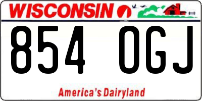 WI license plate 854OGJ