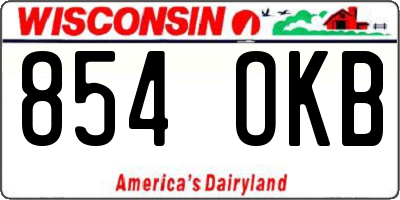 WI license plate 854OKB