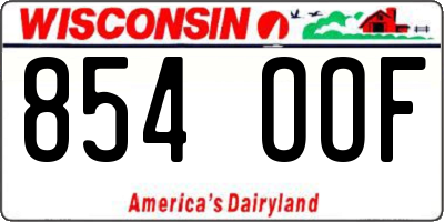 WI license plate 854OOF