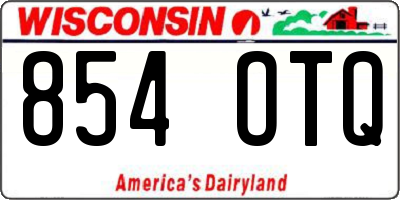WI license plate 854OTQ