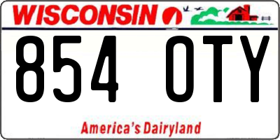 WI license plate 854OTY