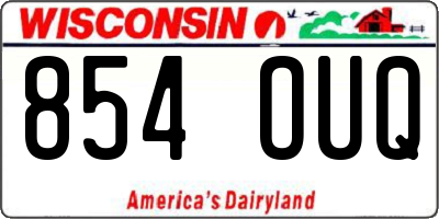 WI license plate 854OUQ