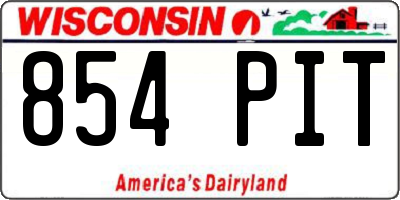 WI license plate 854PIT