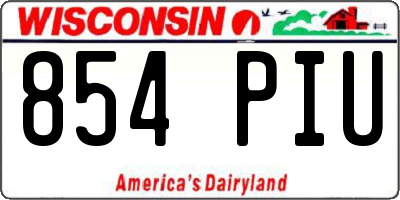 WI license plate 854PIU