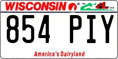 WI license plate 854PIY