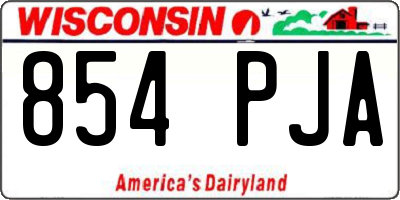 WI license plate 854PJA