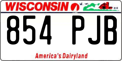 WI license plate 854PJB