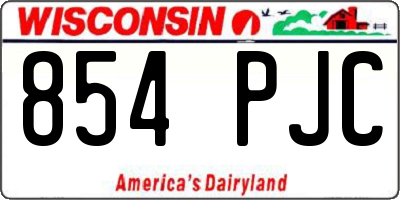 WI license plate 854PJC