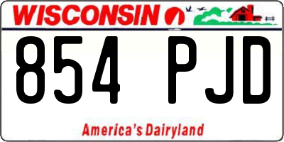 WI license plate 854PJD