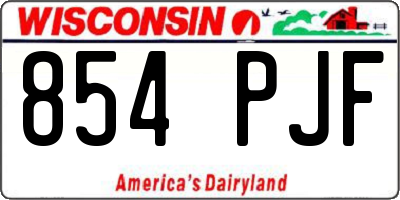 WI license plate 854PJF