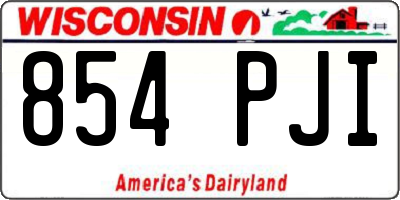 WI license plate 854PJI