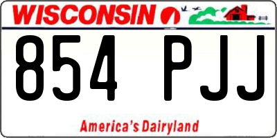 WI license plate 854PJJ