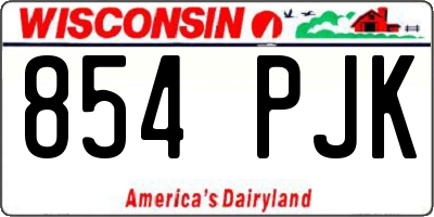 WI license plate 854PJK