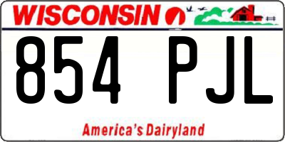 WI license plate 854PJL