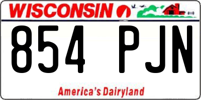 WI license plate 854PJN